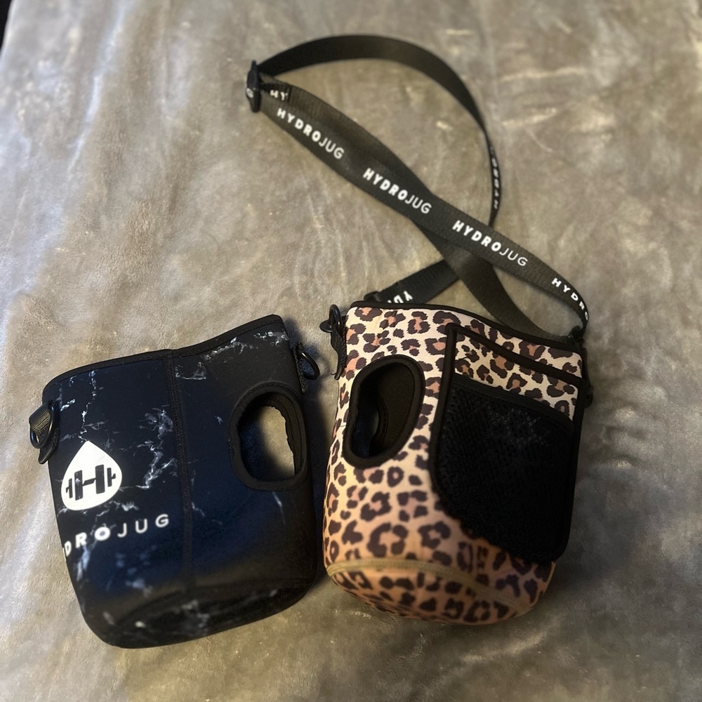 HydroJug Black and Leopard Print Sleeves